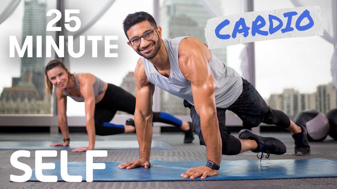 25 Minute Full Body Cardio Workout No Equipment With Warm-Up and Cool-Down | SELF