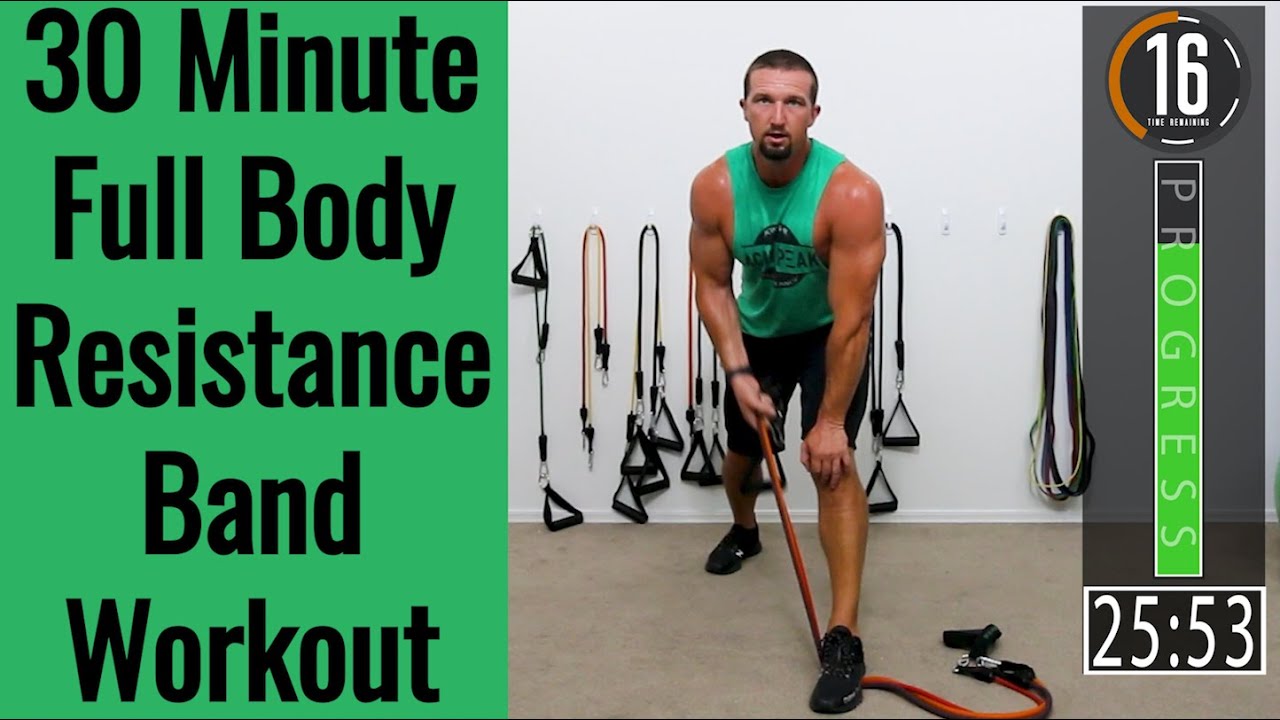 32 Minute Full Body Resistance Band Workout Band Workout for Men & Women